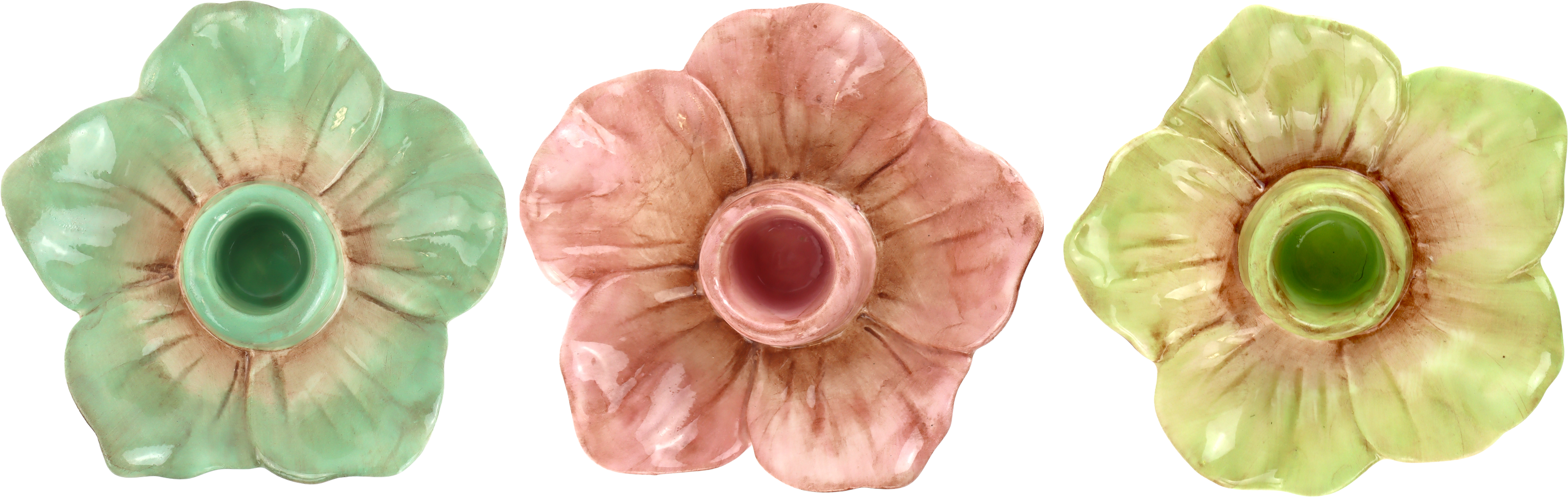 8945 PORTACANDELE LOTUSBLÜTE  3PZ