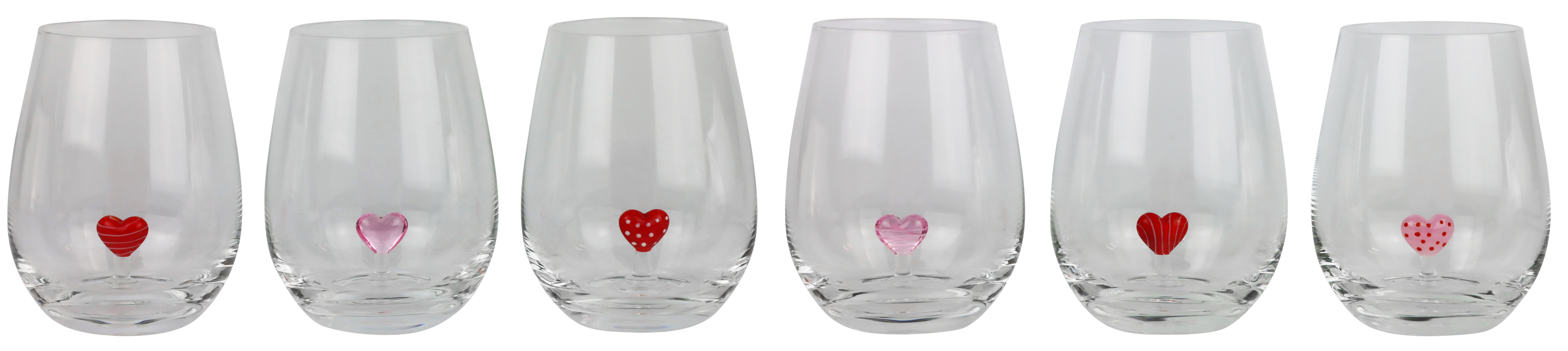 8956 VASOS HEARTS  S/6