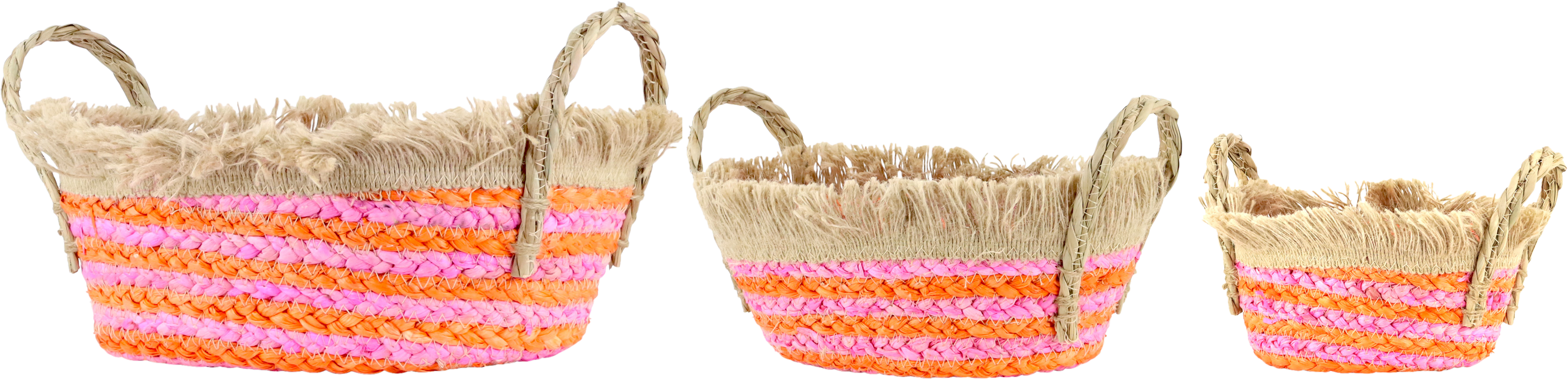 9123 OVALBASKETS ZAHARA STRIPES  S/3