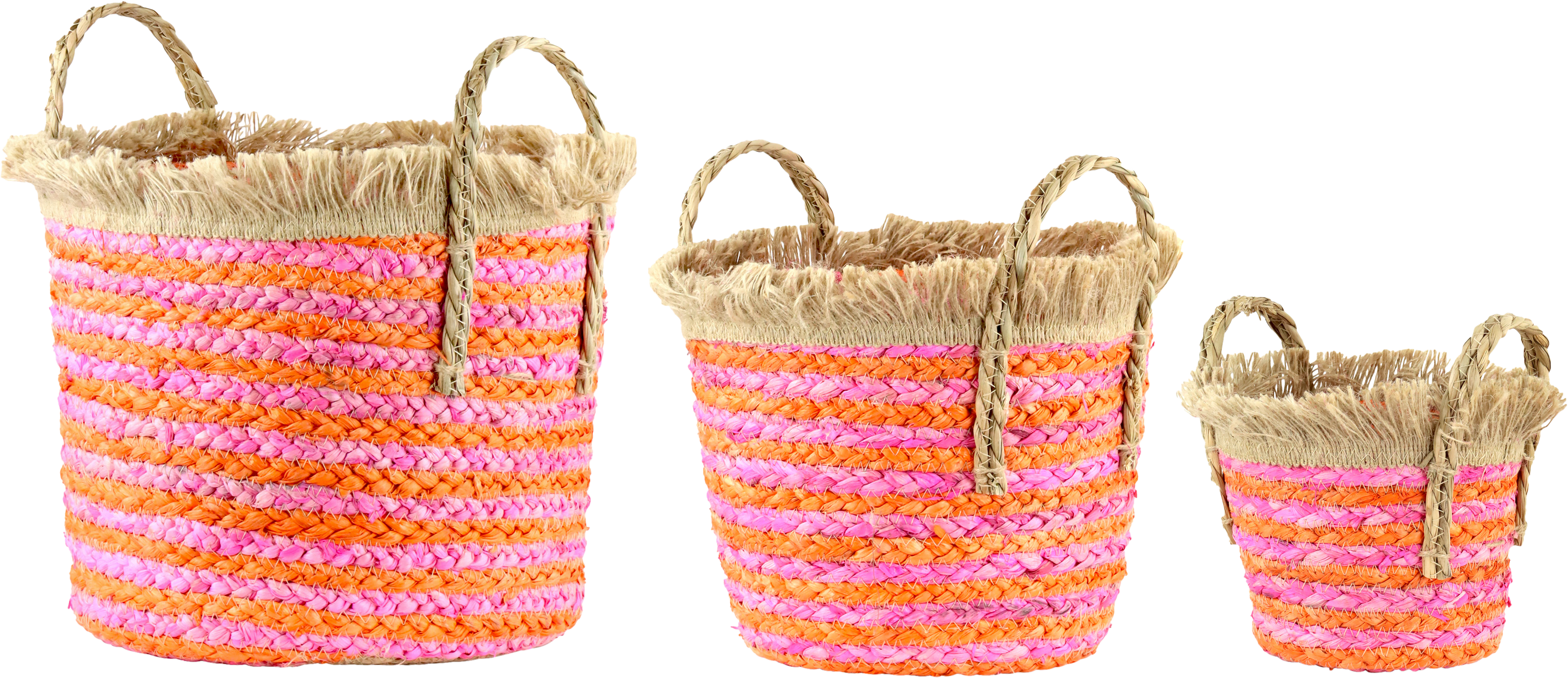 9124 ROUNDBASKETS ZAHARA STRIPES  S/3