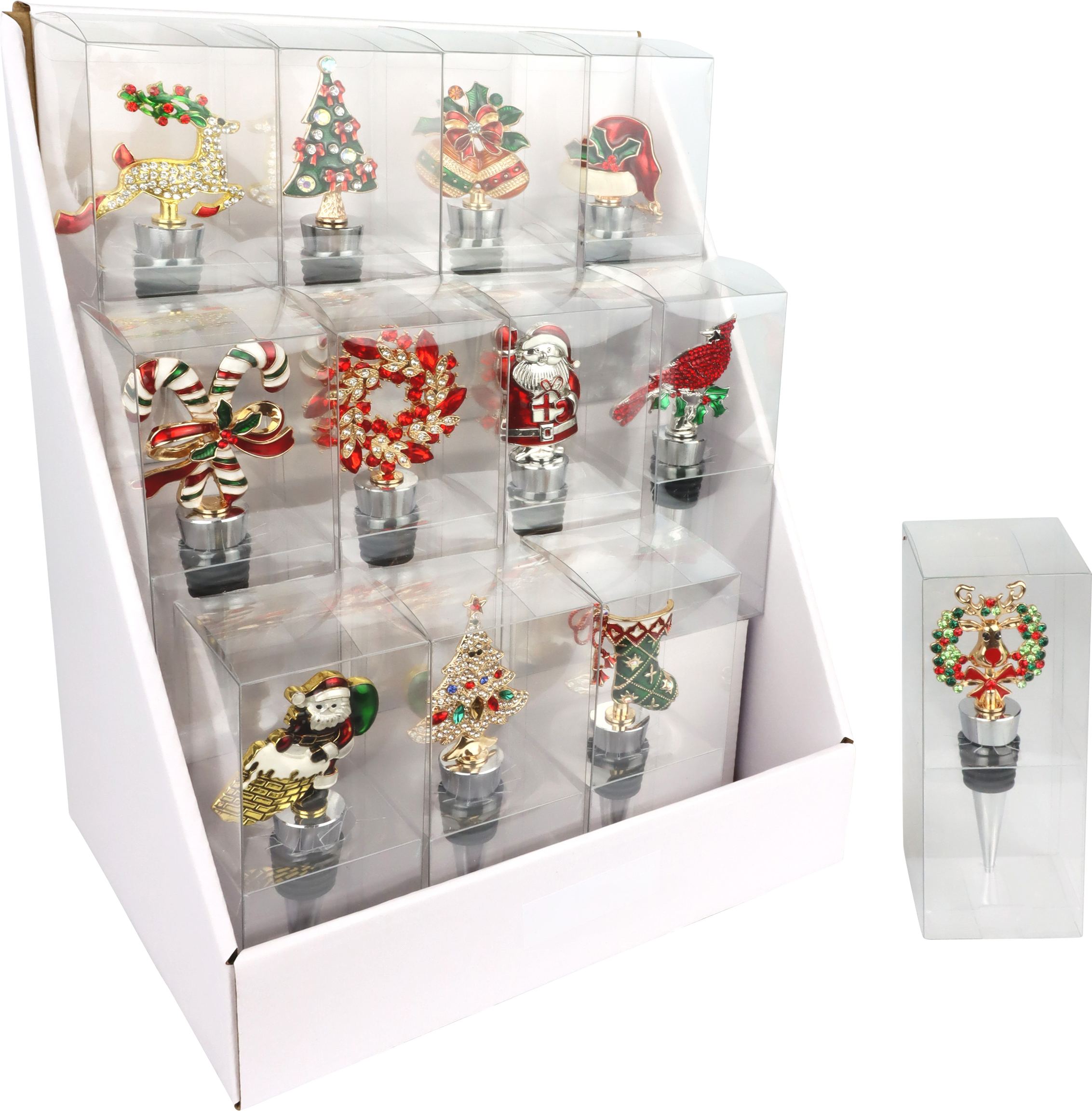 9142 DISPLAY FLASCHENKORKEN X-MAS  S/12