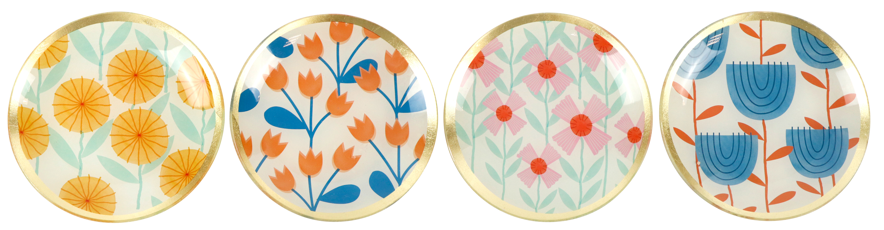 9824 PIATTI VETRO  MID CENTURY  4PZ